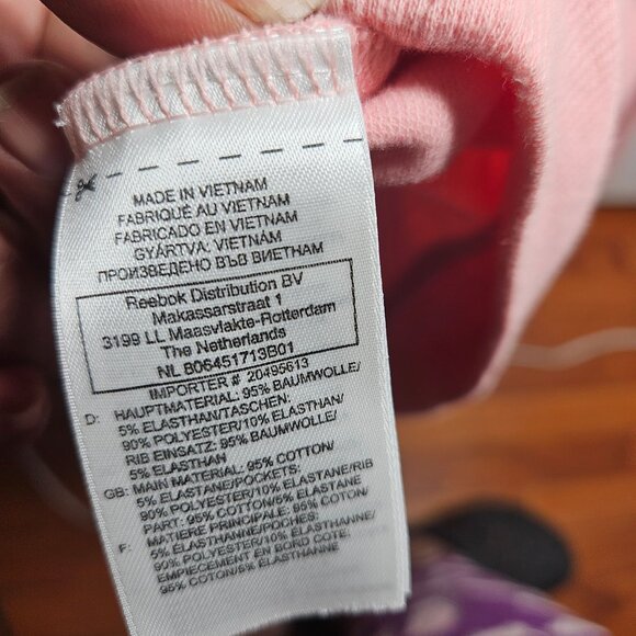 Reebok Pink Hoodie Drawstring Pockets Womens Size M - Picture 7 of 8
